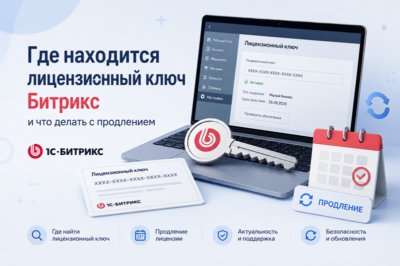 Где находится лицензионный ключ Битрикс и что делать с продлением